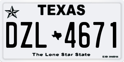 TX license plate DZL4671