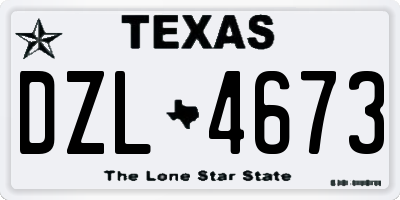 TX license plate DZL4673