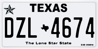 TX license plate DZL4674