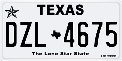 TX license plate DZL4675