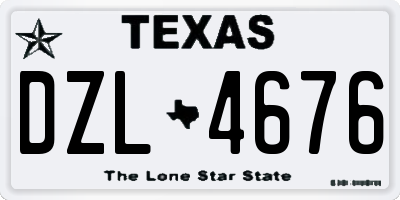 TX license plate DZL4676