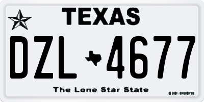 TX license plate DZL4677