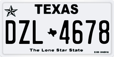 TX license plate DZL4678