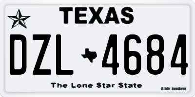 TX license plate DZL4684