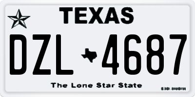 TX license plate DZL4687