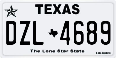 TX license plate DZL4689