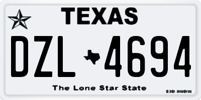 TX license plate DZL4694