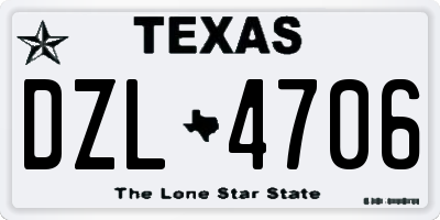 TX license plate DZL4706