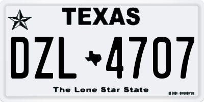 TX license plate DZL4707