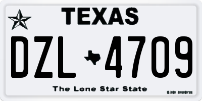 TX license plate DZL4709