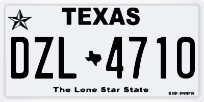 TX license plate DZL4710