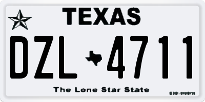 TX license plate DZL4711