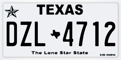 TX license plate DZL4712