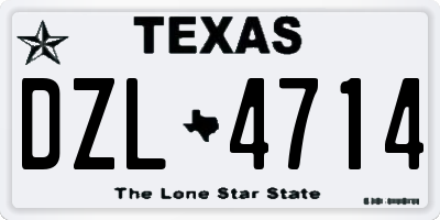 TX license plate DZL4714