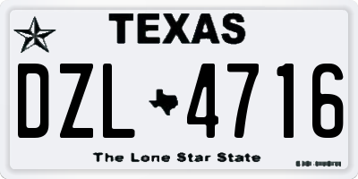 TX license plate DZL4716