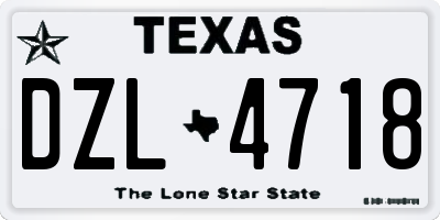 TX license plate DZL4718