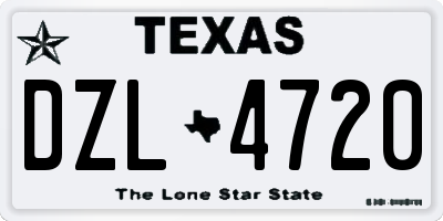 TX license plate DZL4720