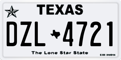 TX license plate DZL4721