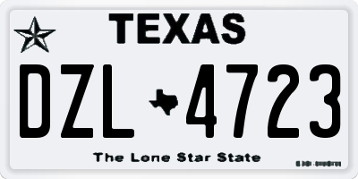 TX license plate DZL4723