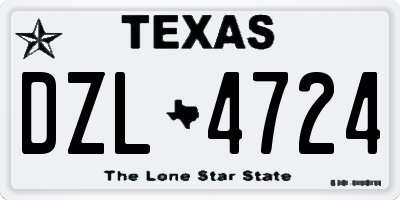 TX license plate DZL4724