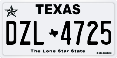 TX license plate DZL4725