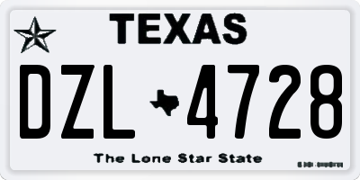 TX license plate DZL4728
