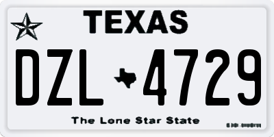 TX license plate DZL4729