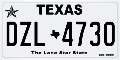 TX license plate DZL4730