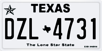 TX license plate DZL4731