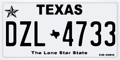 TX license plate DZL4733