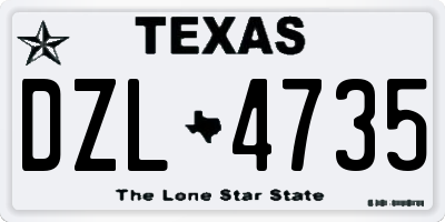TX license plate DZL4735