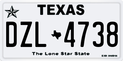 TX license plate DZL4738