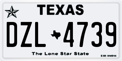 TX license plate DZL4739