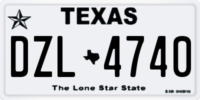 TX license plate DZL4740