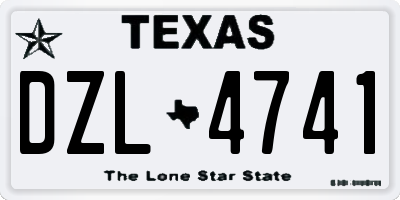 TX license plate DZL4741