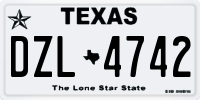 TX license plate DZL4742