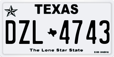 TX license plate DZL4743