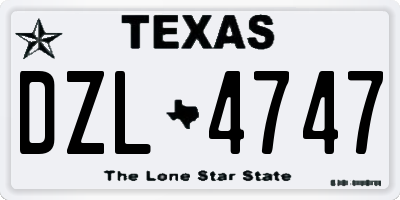 TX license plate DZL4747