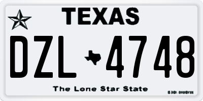 TX license plate DZL4748