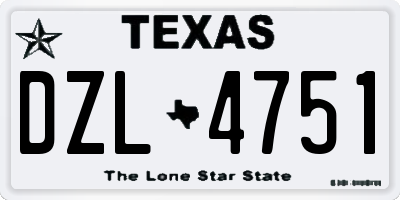 TX license plate DZL4751