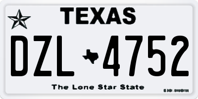 TX license plate DZL4752