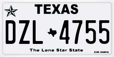 TX license plate DZL4755