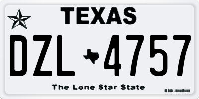 TX license plate DZL4757
