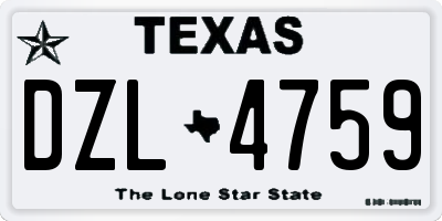 TX license plate DZL4759
