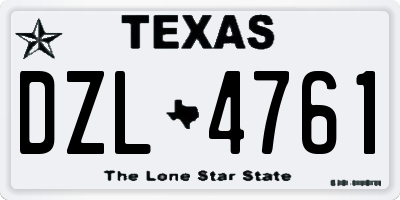 TX license plate DZL4761