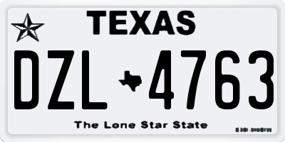 TX license plate DZL4763