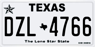 TX license plate DZL4766