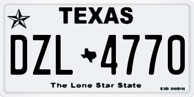 TX license plate DZL4770