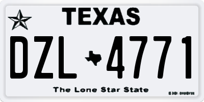 TX license plate DZL4771