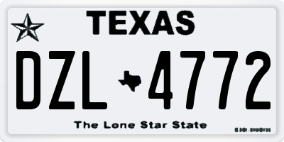 TX license plate DZL4772
